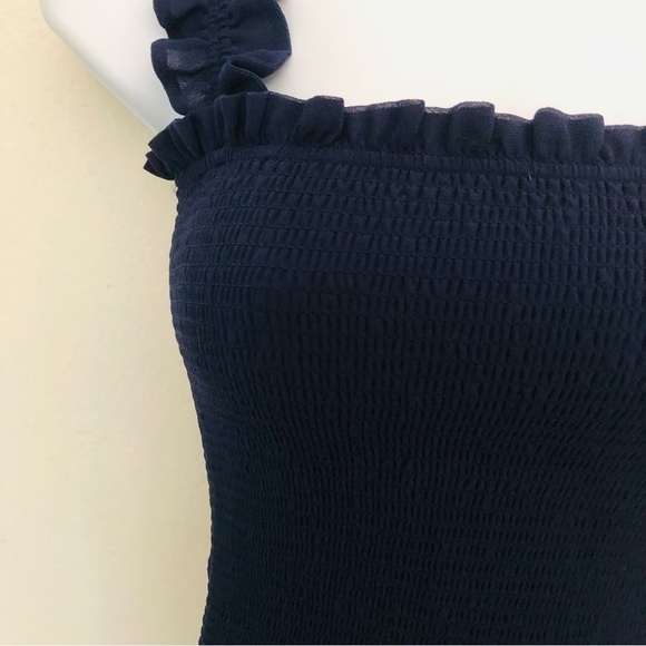 RELISTING SOON: Wilfred Luella Smocked Navy Blue Mini Dress - Picture 9 of 16